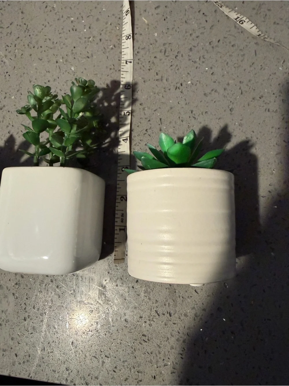 Set artificial succulents 3 pc Ceramic Planters Home Decor minimalist sleek pot